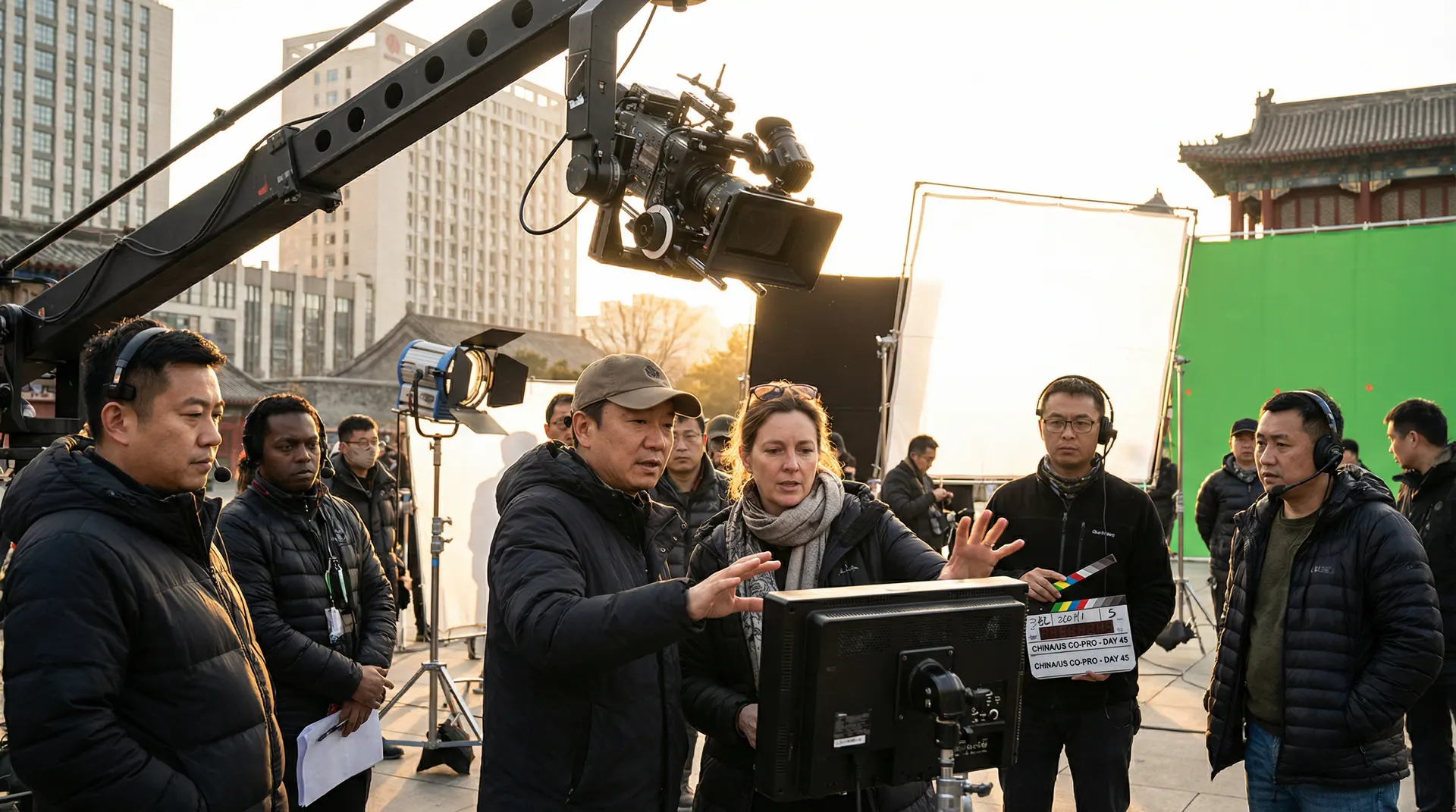 国产自拍与国际影视团队合作拍摄现场